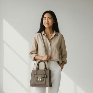Michael Kors Dark Dune Bridgette Medium Saffiano Tote